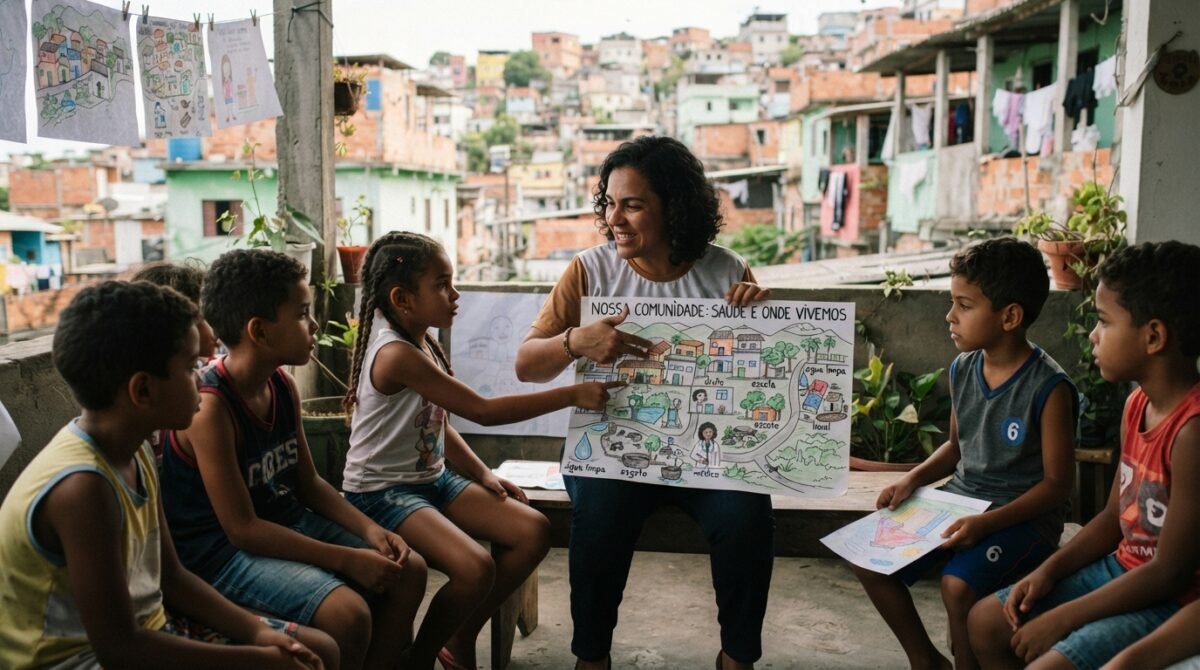 Leitura da realidade com crianças: a saúde e seus determinantes sociais.