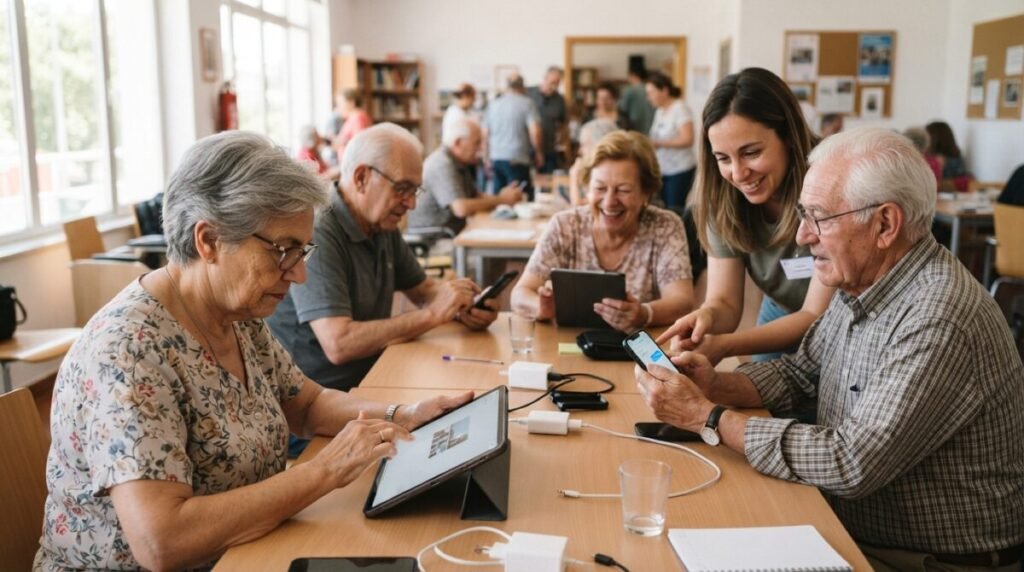 Retrato da proficiência para uso de dispositivos móveis entre pessoas idosas: um estudo comparativo