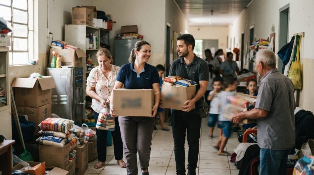 Crefito-13 entrega alimentos arrecadados no V Encontro Sul-Mato-Grossense de Fisioterapia e Terapia Ocupacional à Casa da Criança Peniel